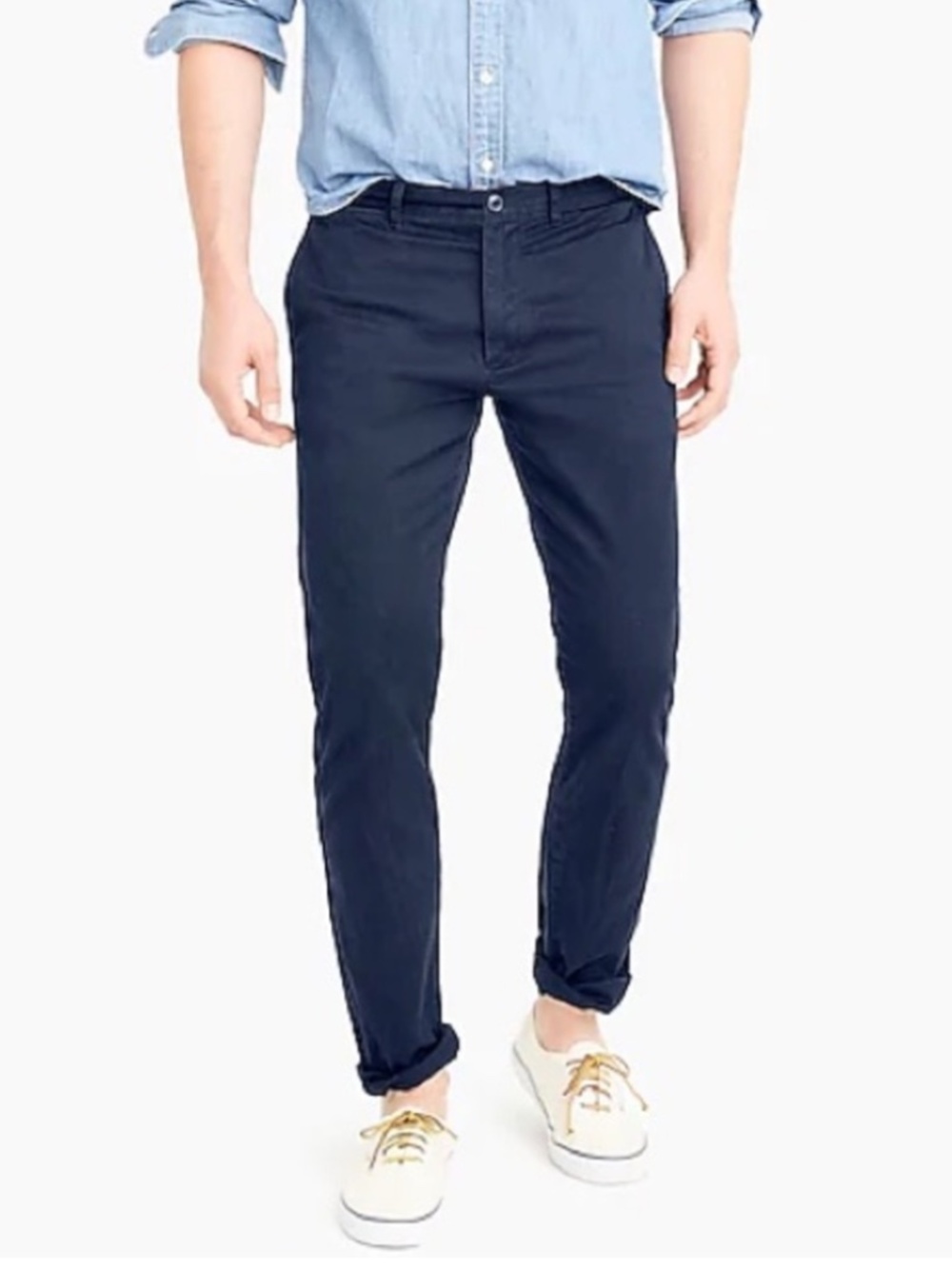 NWT J. Crew Men's Navy 484 Slim-Fit Stretch Chino Pants Size 33 x 32